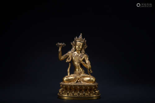 Ming dynasty Yongle period gilt bronze statue of Avalokiteshvara