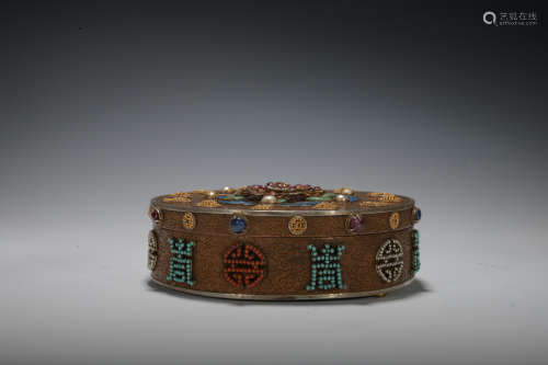 Qing dynasty bronze Gem box
