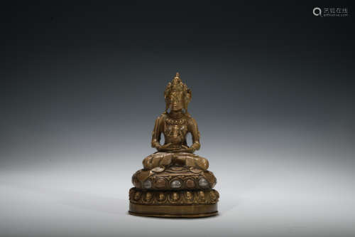 Qing dynasty bronze statue of Medicine Buddha