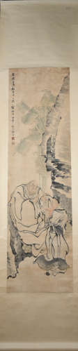Qing dynasty Ren bonian's figure painting