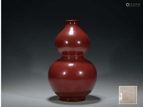 Qing dynasty red glaze calabash