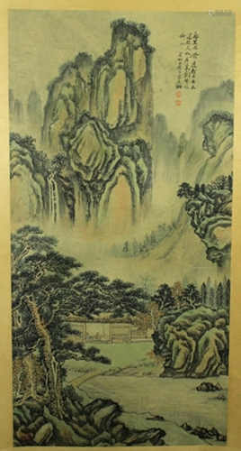 Chinese Scrolled Hand Painting Signed by S…