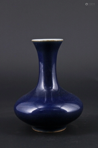 Chinese Qing Porcelain Blue Glaze Vase