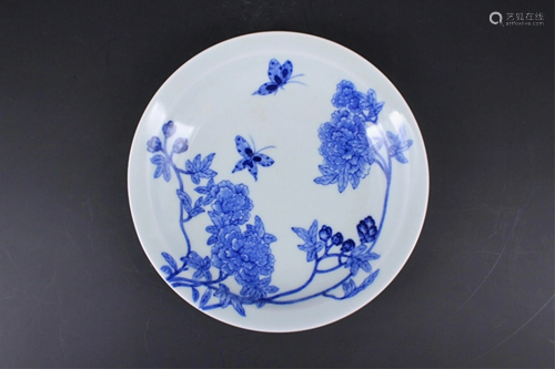 Chinese Qing Porcelain Blue&White Plate