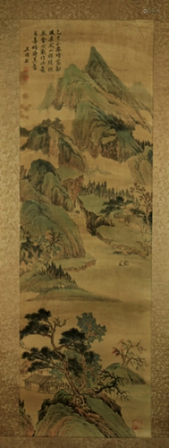 Long Scrolled Hand Painting signed by Wang …