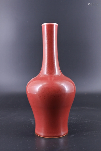 Qing Porcelain Red Glaze Vase