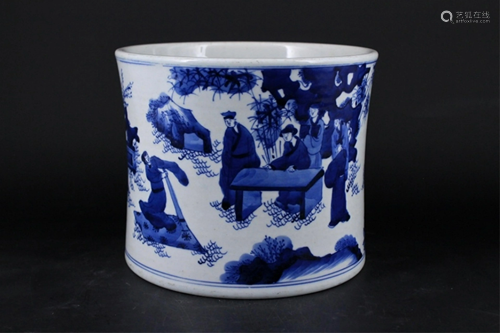 Chinese Qing Porcelain Blue White Brush…