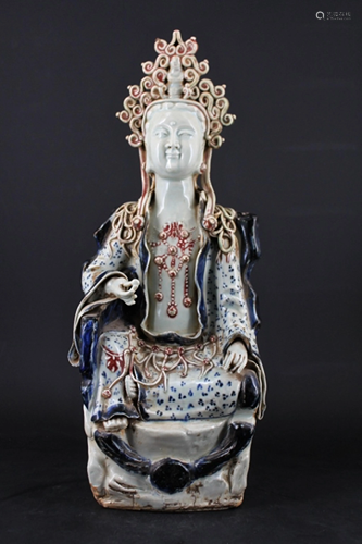 Large Chinese Ming Porcelain Blue&White Gua…