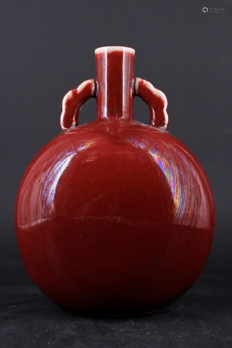 Large Chinese Qing Porcelain Red Glaze Vase