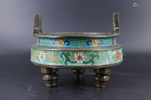 Qing Cloisonne Enamel Incense Burner