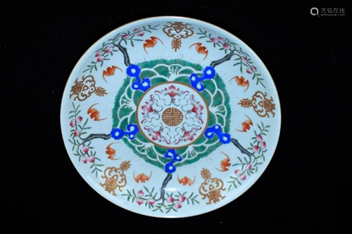 Chinese Qing Porcelain Famille Rose Plate