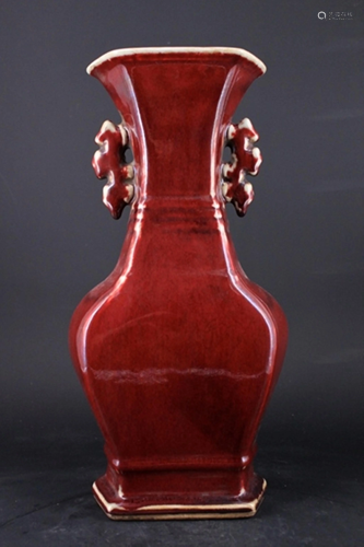 Large Chinese Qing Porcelain Red Glaze Vase