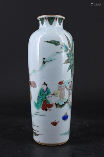 Chinese Qing Porcelain Wu Cai Vase