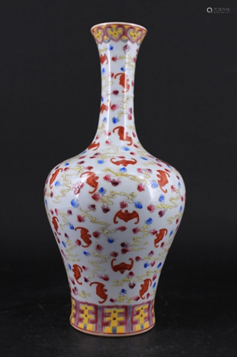 Chinese Qing Porcelain Famille Rose Vase