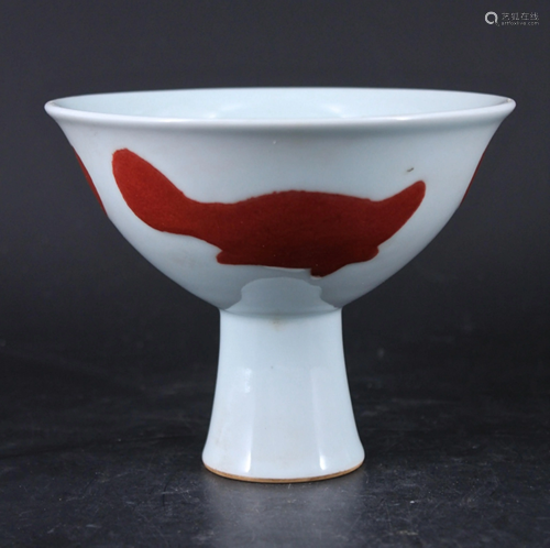 Chinese Ming Porcelain Red&White Fish …