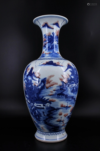 Large Qing Porcelain Blue&White Vase