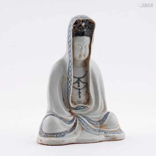 MING SEATED GUANYIN PORCELAIN ST…