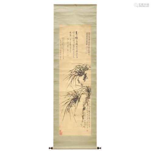 CHINESE PAINTING SCROLL OF ORCHIDS