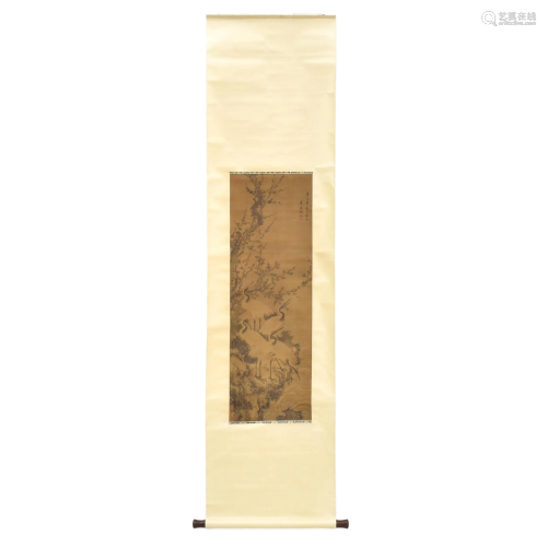 CHINESE PAINTING SCROLL OF CRANES