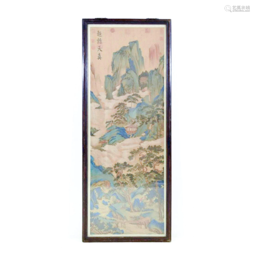 FRAMED CHINESE LANDSCAPE PAINTING