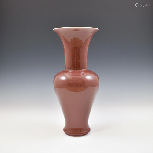 QIANLONG OX BLOOD GLAZED GU VASE