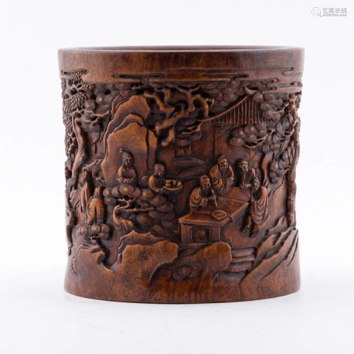 CARVED CHENXIANG BRUSH POT