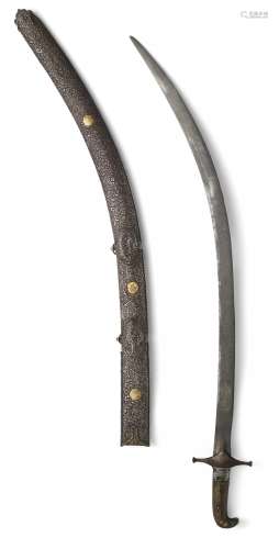 IMPORTANT CEREMONIAL SWORD IN ELEGANT SHAMSHIR SHAPE. Origin: Arabia. Date: 18th c. Technique: