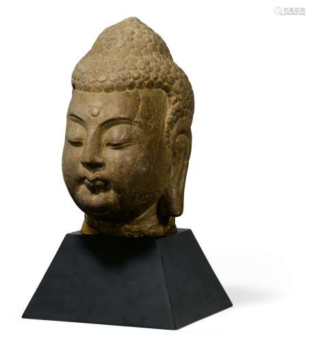 IMPORTANT LARGE HEAD OF A BUDDHA. Origin: China. Dynasty: Northern Qi/early Sui dynasty. Date: 6th