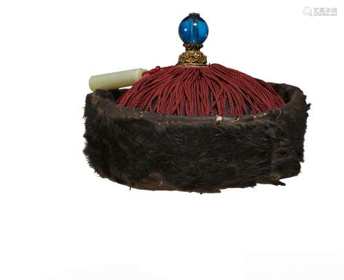 OFFICIAL HAT (GUANMAO) FOR THE WINTER. Origin: China. Dynasty: Qing dynasty. Date: 19th c.
