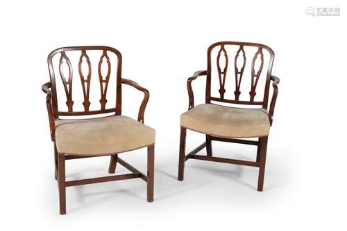 A pair of George III mahogany armchairs, circa 1760