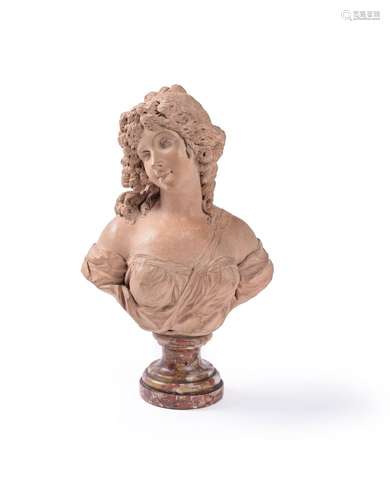 Follower of Joseph-Charles Marin (French, 1759-1834), a sculpted terracotta bust of a Bacchante