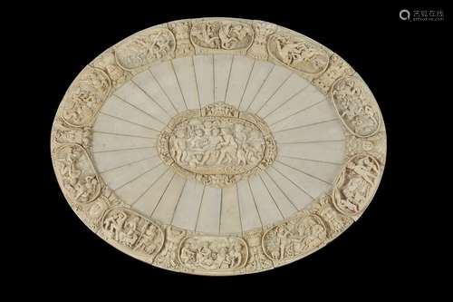 ϒ A German ivory charger in Renaissance Revival style, circa 1870