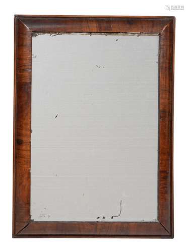 A William III walnut cushion framed wall mirror, circa 1695