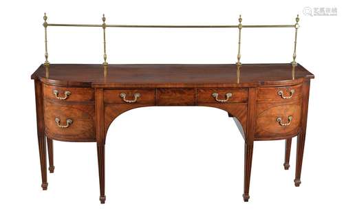 A George III mahogany breakfront sideboard, circa 1800