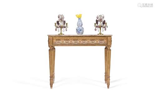 A George III giltwood console table, circa 1790