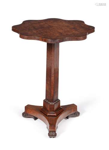 A George IV oak and pollard oak occasional table