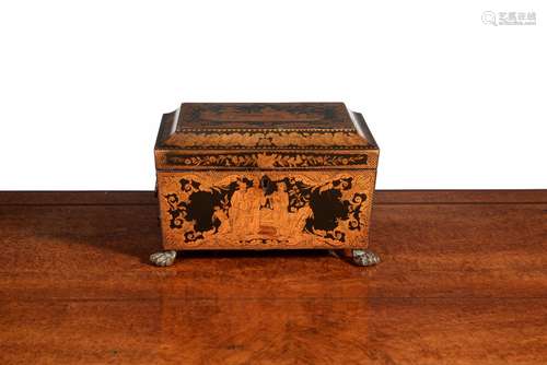 A fine Regency penwork decorated work box, circa 1815