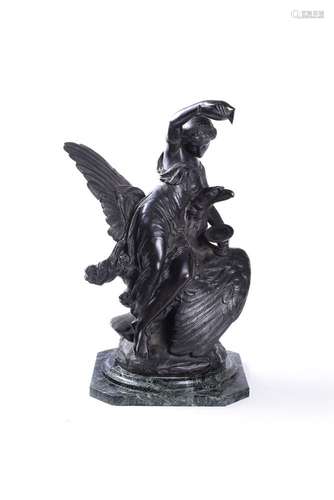 After Louis-Charles-Hippolyte Buhot (French, 1815-1865), a black patinated bronze model of Hebe and