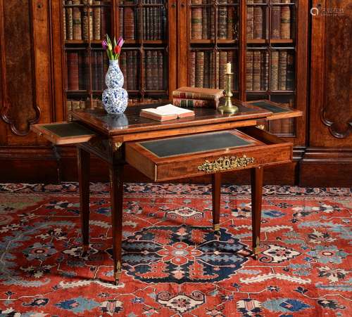 An Empire mahogany and gilt metal mounted writing table, circa 1810