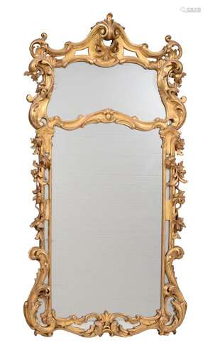 A George IV carved giltwood wall mirror, circa 1825