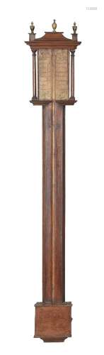 A George III mahogany mercury stick barometer, unsigned, Late 18th century