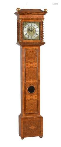 A burr walnut cased eight-day longcase clock, the movement and dial by George Burgess, London, circa
