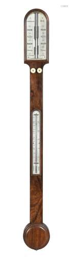ϒ A Victorian rosewood mercury stick barometer, G. Braham, Bath, circa 1850
