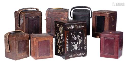 ϒ A group of eight rectangular carriage clock travelling cases,late 19th century