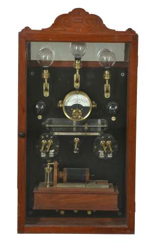 A rare late Victorian or Edwardian electro-medical panel for electric shock therapies, Karl Friedric