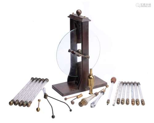 A rare selection of Regency and Victorian laboratory electrostatic demonstration apparatus, the fric
