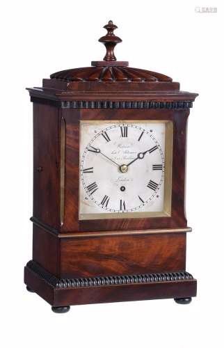 A William IV figured mahogany mantel timepiece, Watson, London, circa 1835