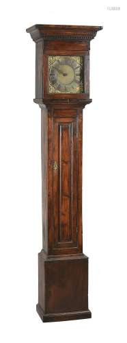 A Queen Anne stained pine and elm thirty-hour longcase clock with 10 inch dial, Thomas Haden, Rowley