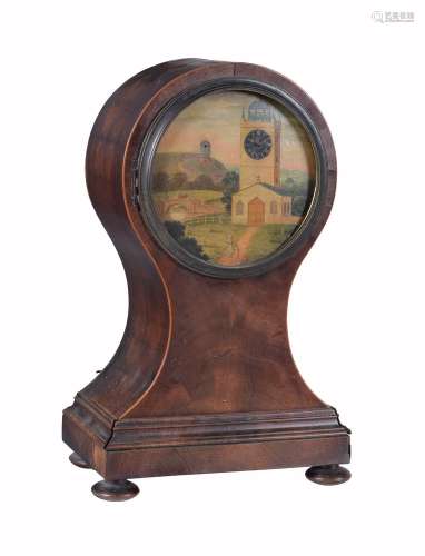 An unusual Regency balloon-shaped automata timepiece with picture dial, Hayter, early 19th century