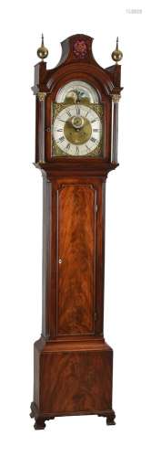 A George III mahogany eight-day longcase clock with rolling moonphase incorporating tidal indication